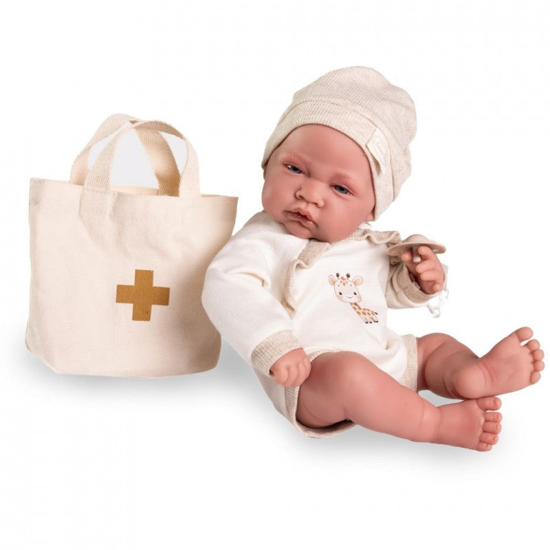 Bambola neonato con borsa del dottore