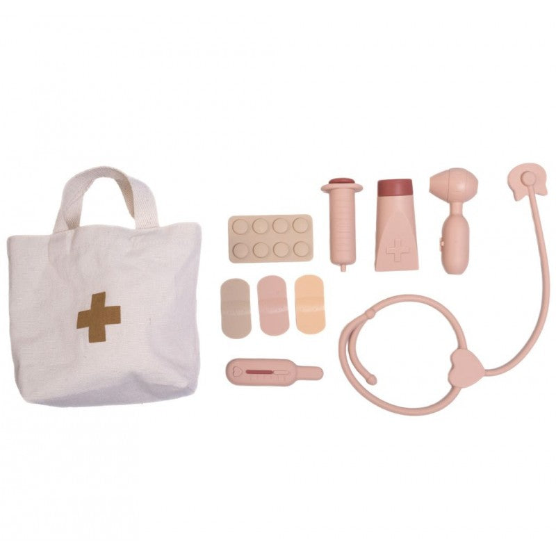 Bambola neonato con borsa del dottore