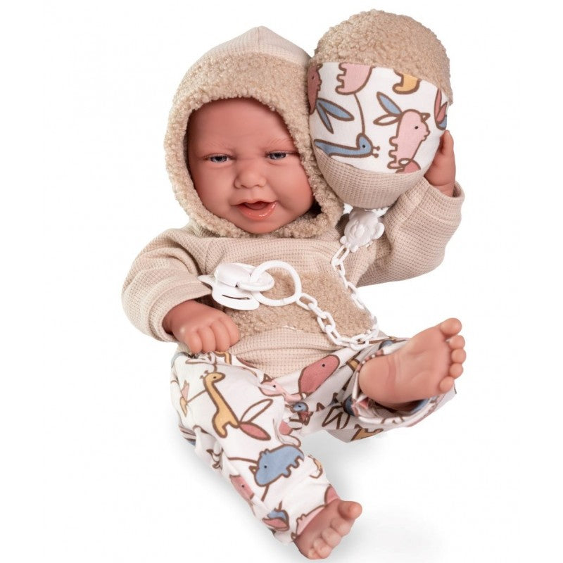 Bambola neonato con palla in tessuto