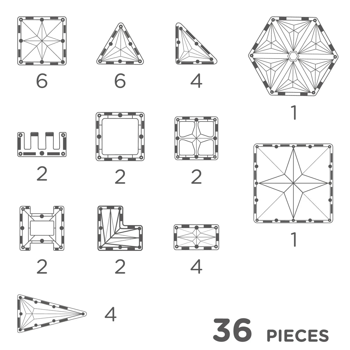 Costruzioni magnetiche - Petit Pack Pastel 36 pezzi