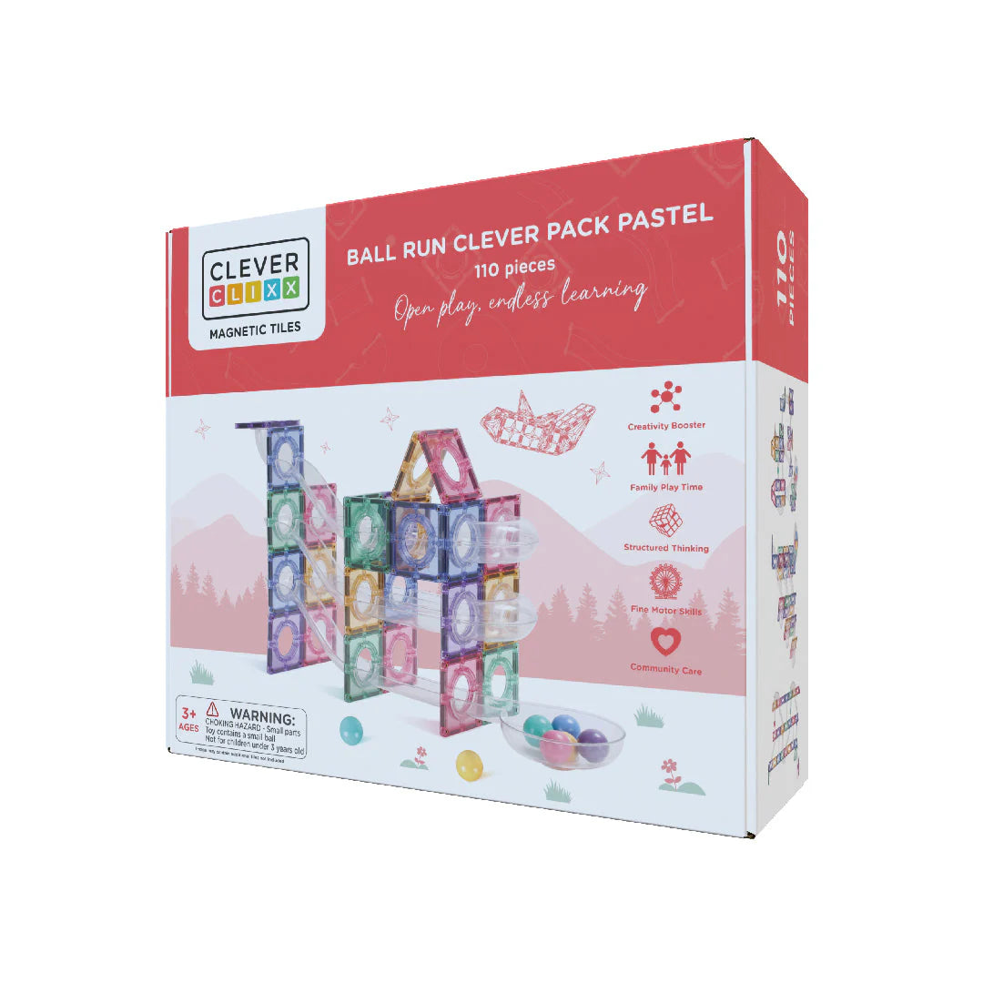 Costruzioni magnetiche - Ball Run Clever Pack Pastel 110 pezzi