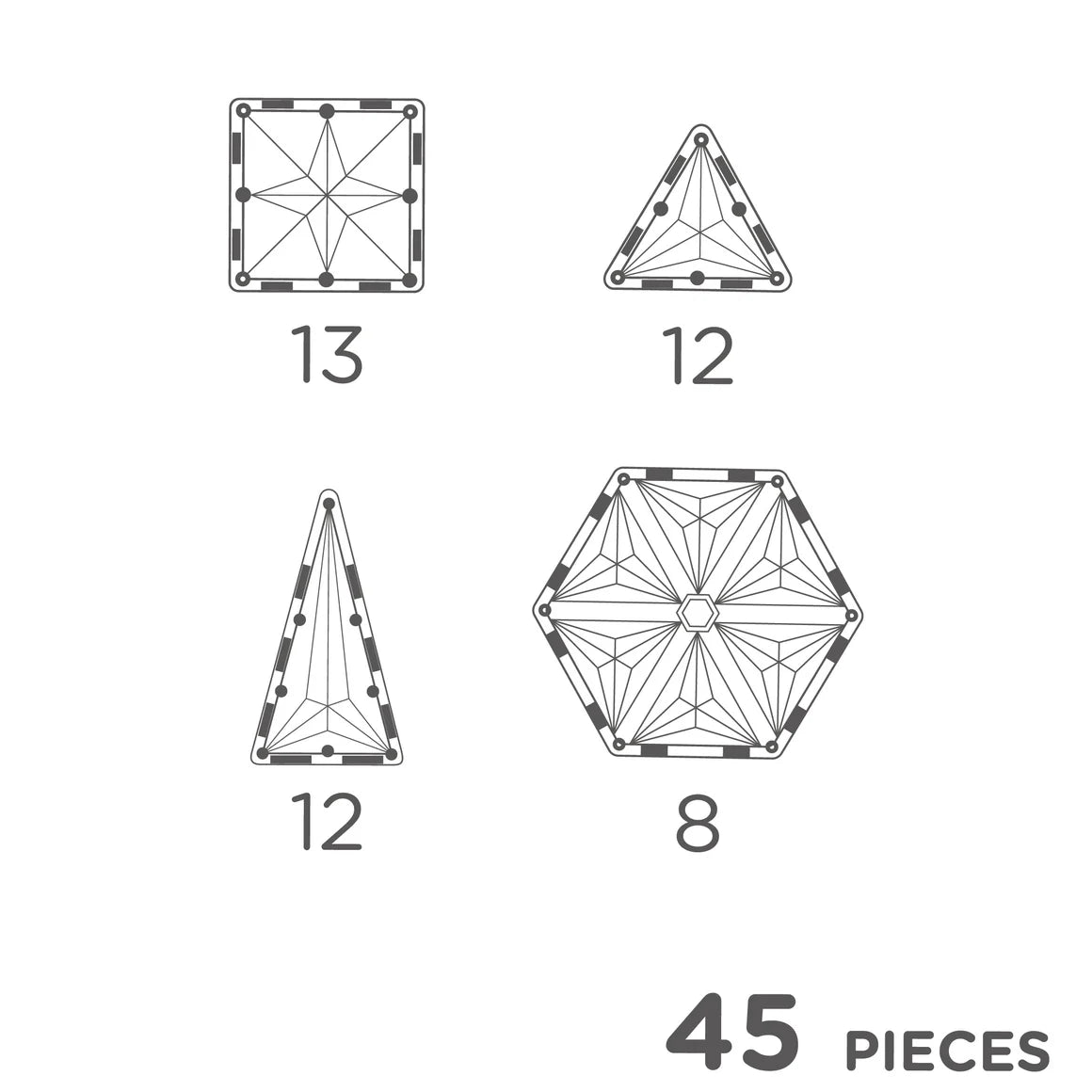 Costruzioni magnetiche - Geo Pack Pastel 45 pezzi