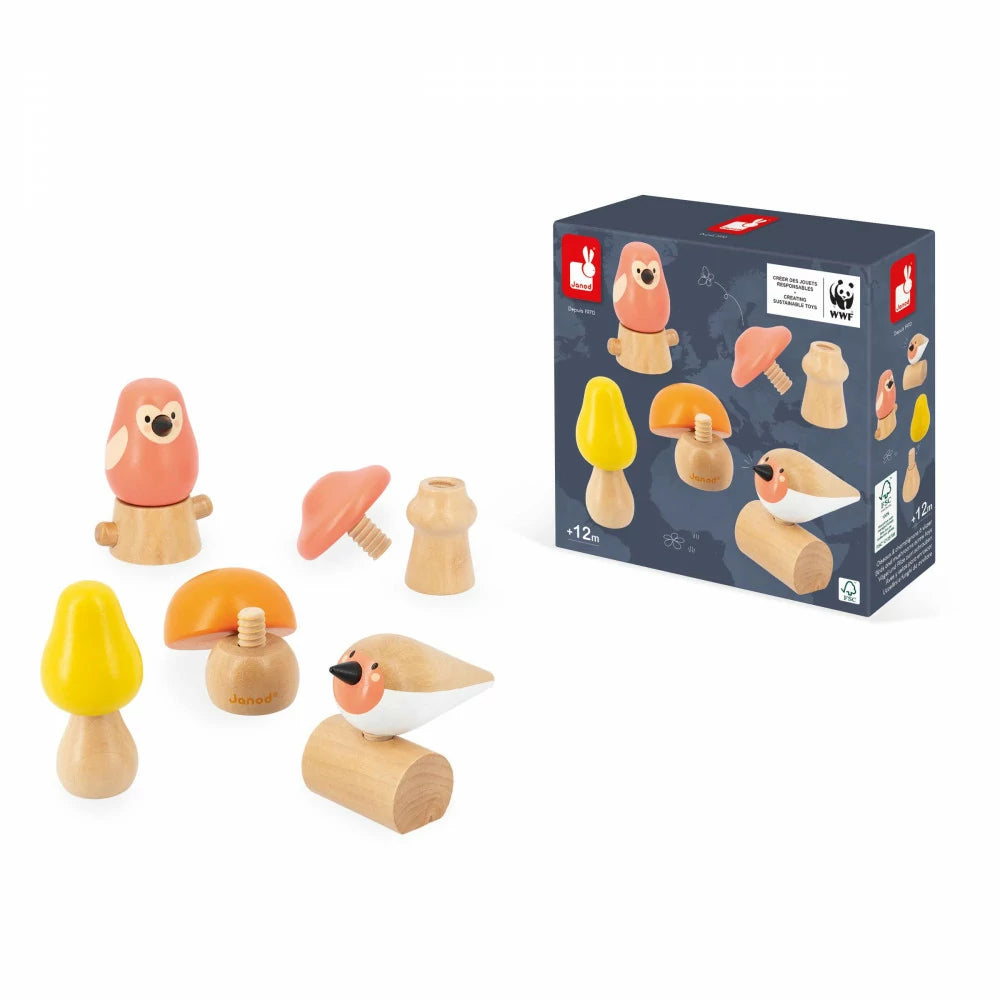 Uccellini e funghi da avvitare