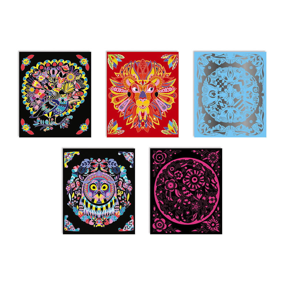 Scratch art - Mandala di animali