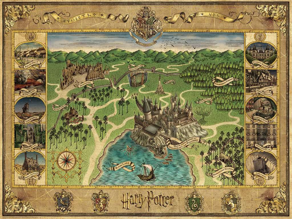 Puzzle Harry Potter - Mappa di Hogwarts Ravensburger
