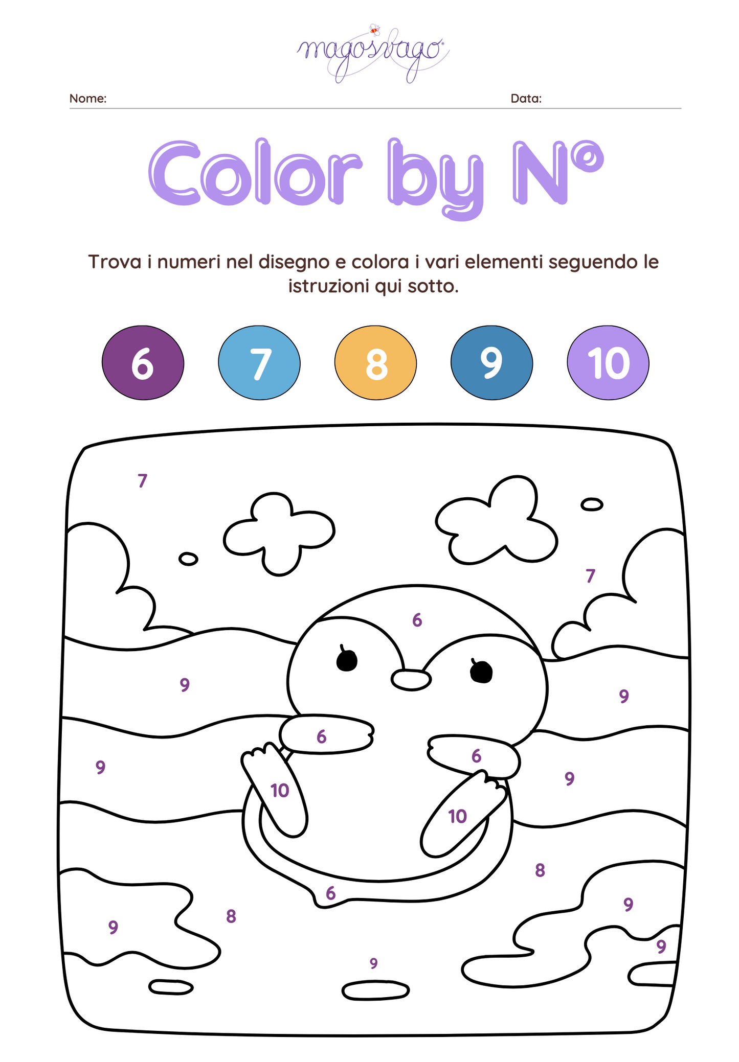 Disegni da colorare - guida colori