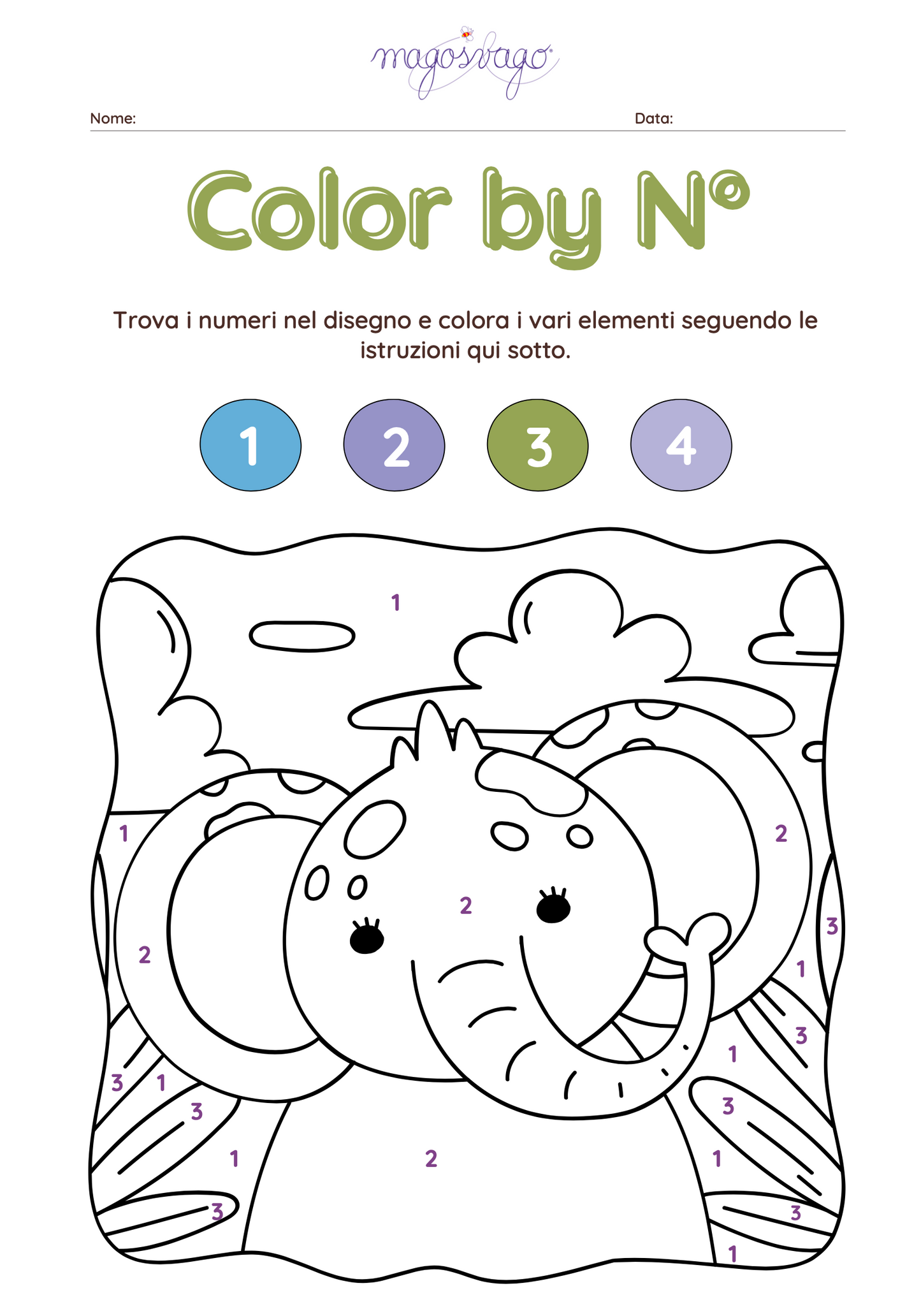 Disegni da colorare - guida colori