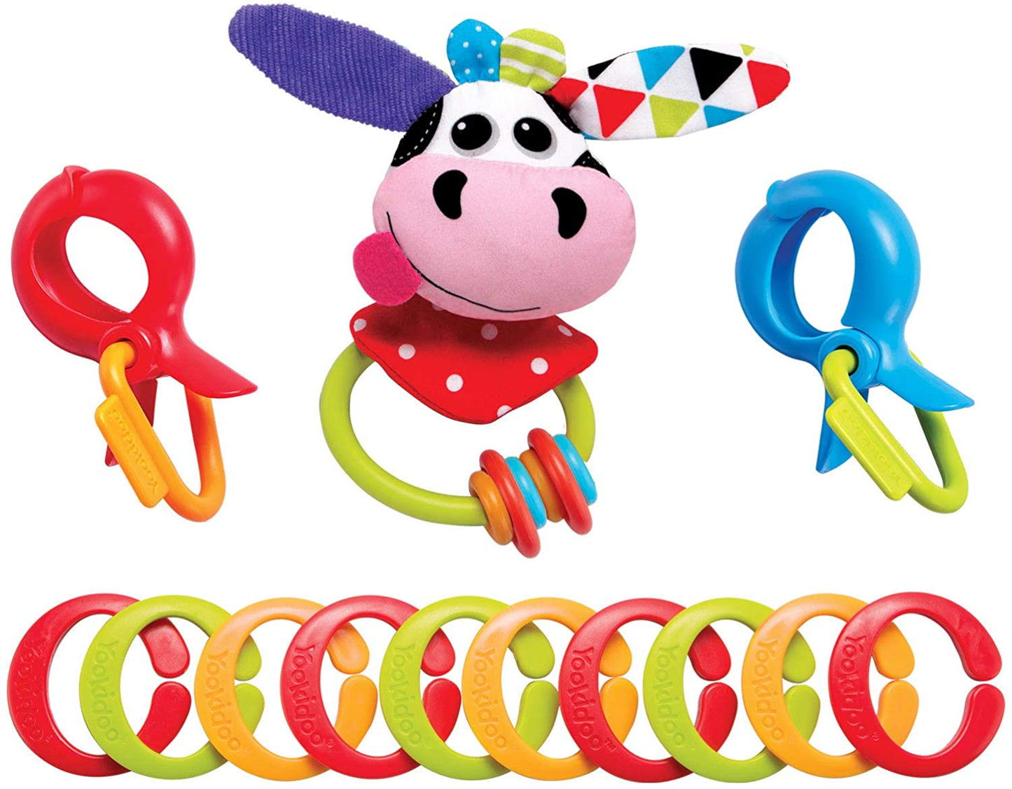 Mucca sonaglio con clip e anelli