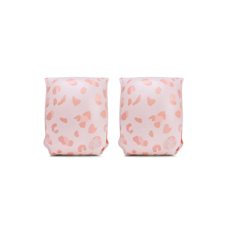Braccioli gonfiabili Old Pink Leopard – coppia vista frontale