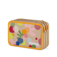 Astuccio FlowBear World Ergobag beige con macchie multicolore pastello e zip gialla, vista esterna