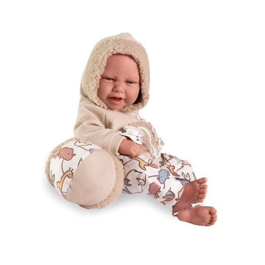 Bambola neonato con palla in tessuto