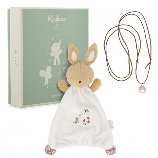 Cofanetto doudou coniglio con collana