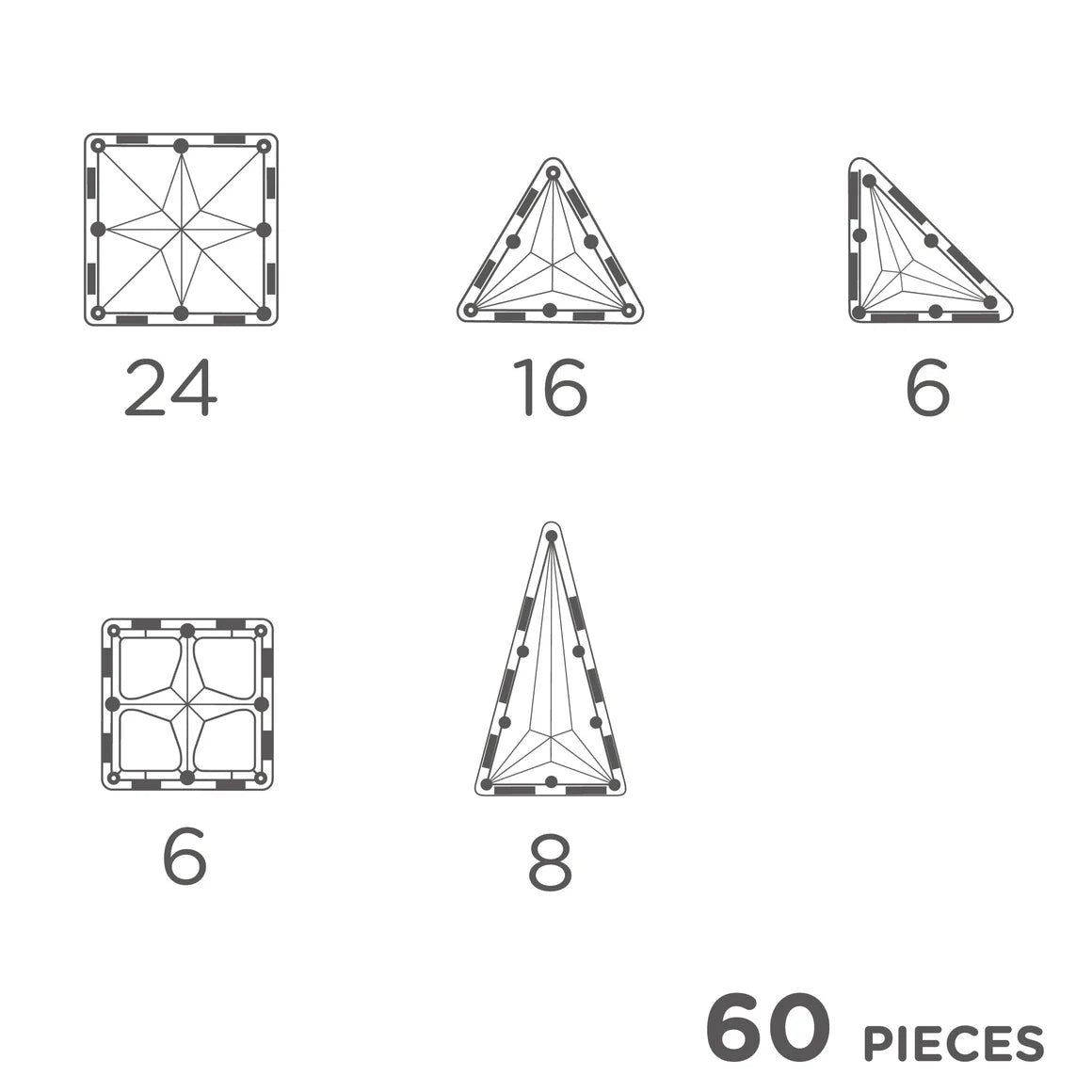 Costruzioni magnetiche - Original Intense Pack 60 pezzi