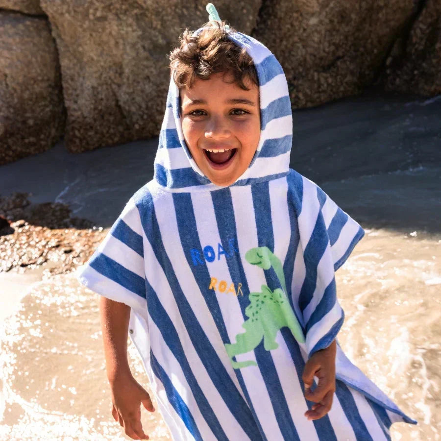 Poncho - Dino - bambino in spiaggia