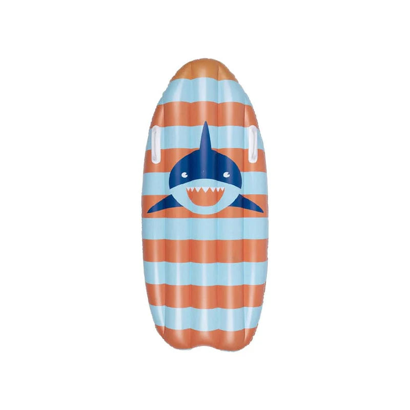 Surfboard gonfiabile Stride Shark Swim Essentials – vista frontale su sfondo bianco
