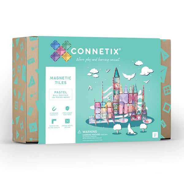 Costruzioni 3D magnetiche - Connetix  - Ball Run pack Pastel 106 pezzi
