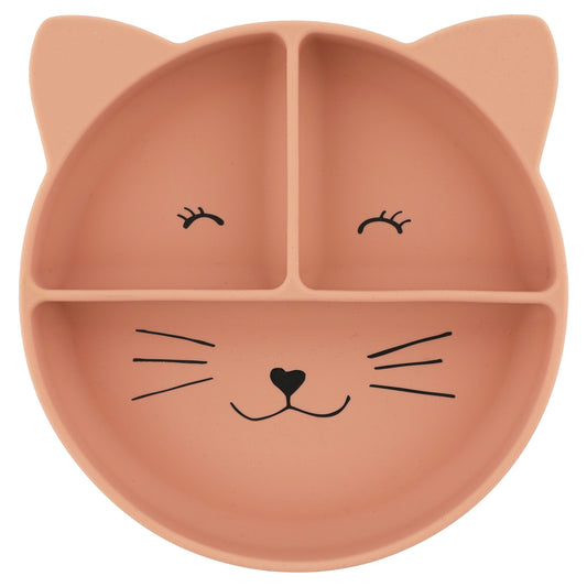 Piatto con scomparti in silicone e ventosa - Mrs. Cat