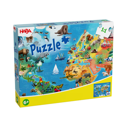 Puzzle 100 pezzi - Mappa del mondo