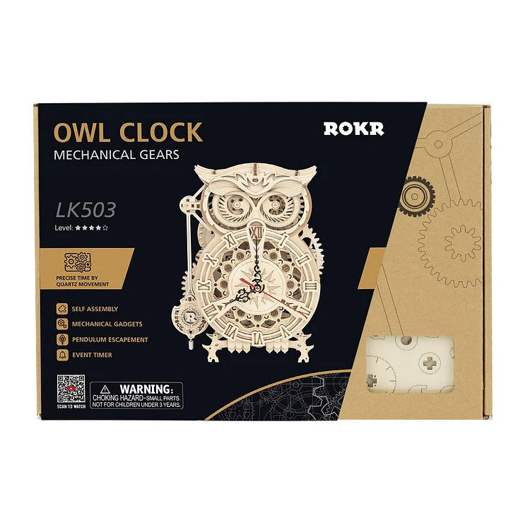 Puzzle 3D Orologio meccanico Gufo Robotime