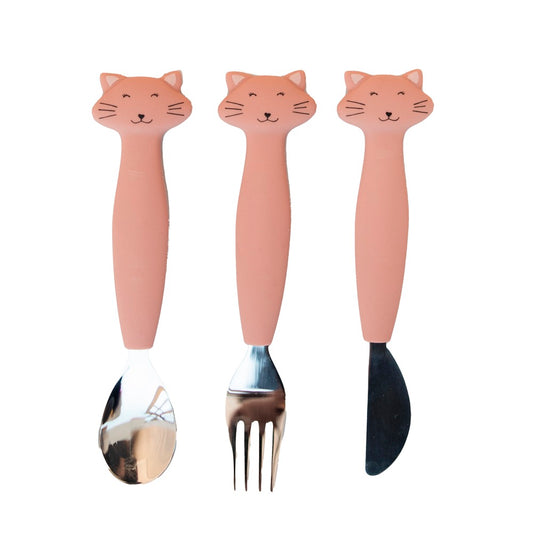 Set posate acciaio e silicone - Mrs. Cat