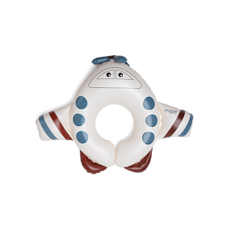 Ciambella gonfiabile Peter Plane Swim Essentials – vista laterale aeroplano bianco su sfondo bianco
