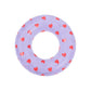 Ciambella gonfiabile Sweet Hearts Swim Essentials – vista frontale lilla con cuori rossi su sfondo bianco
