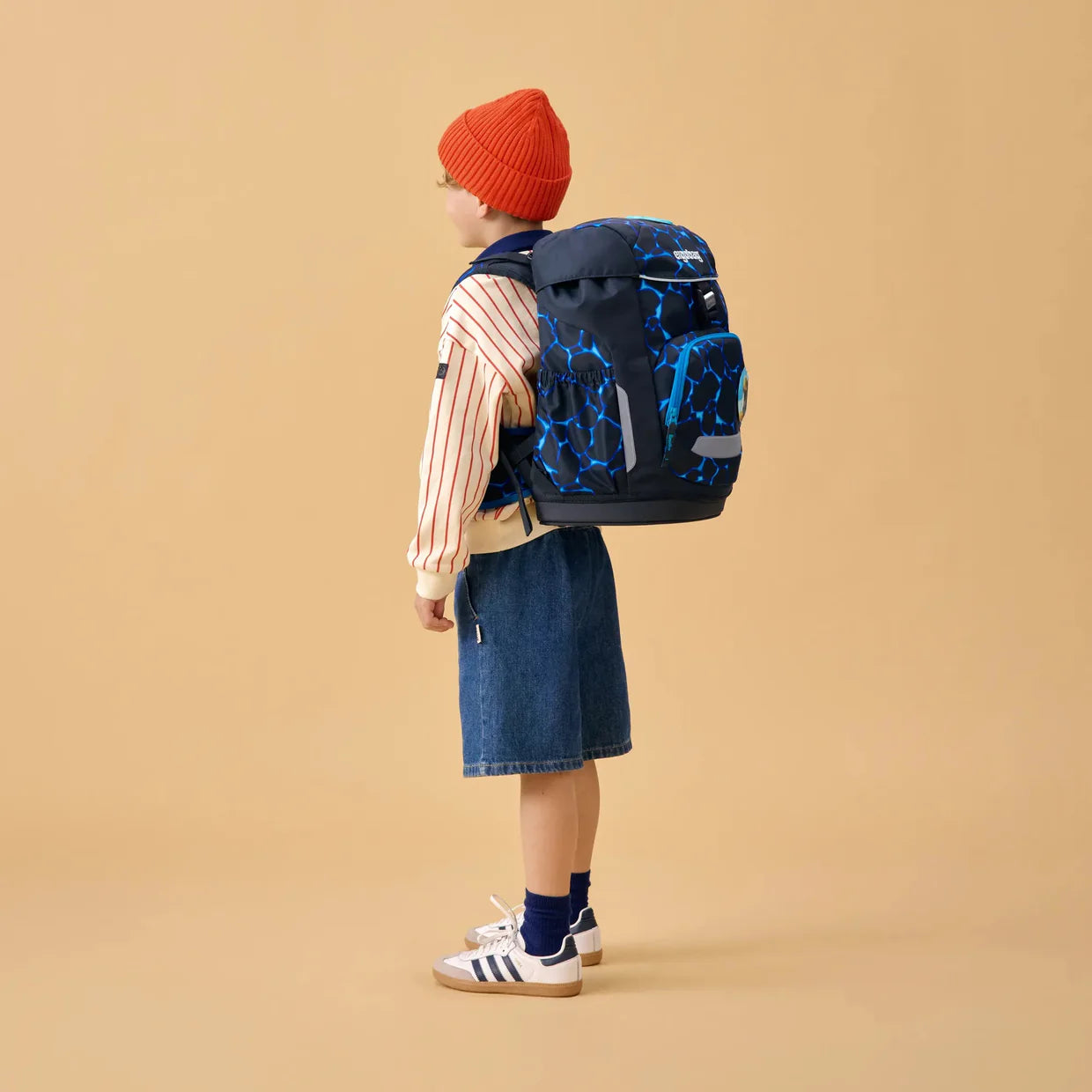 Zaino Bearassic Garden Ergobag vista laterale con tasche