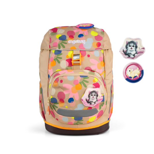 Zaino FlowBear World Ergobag vista frontale con Kletties a tema gattini