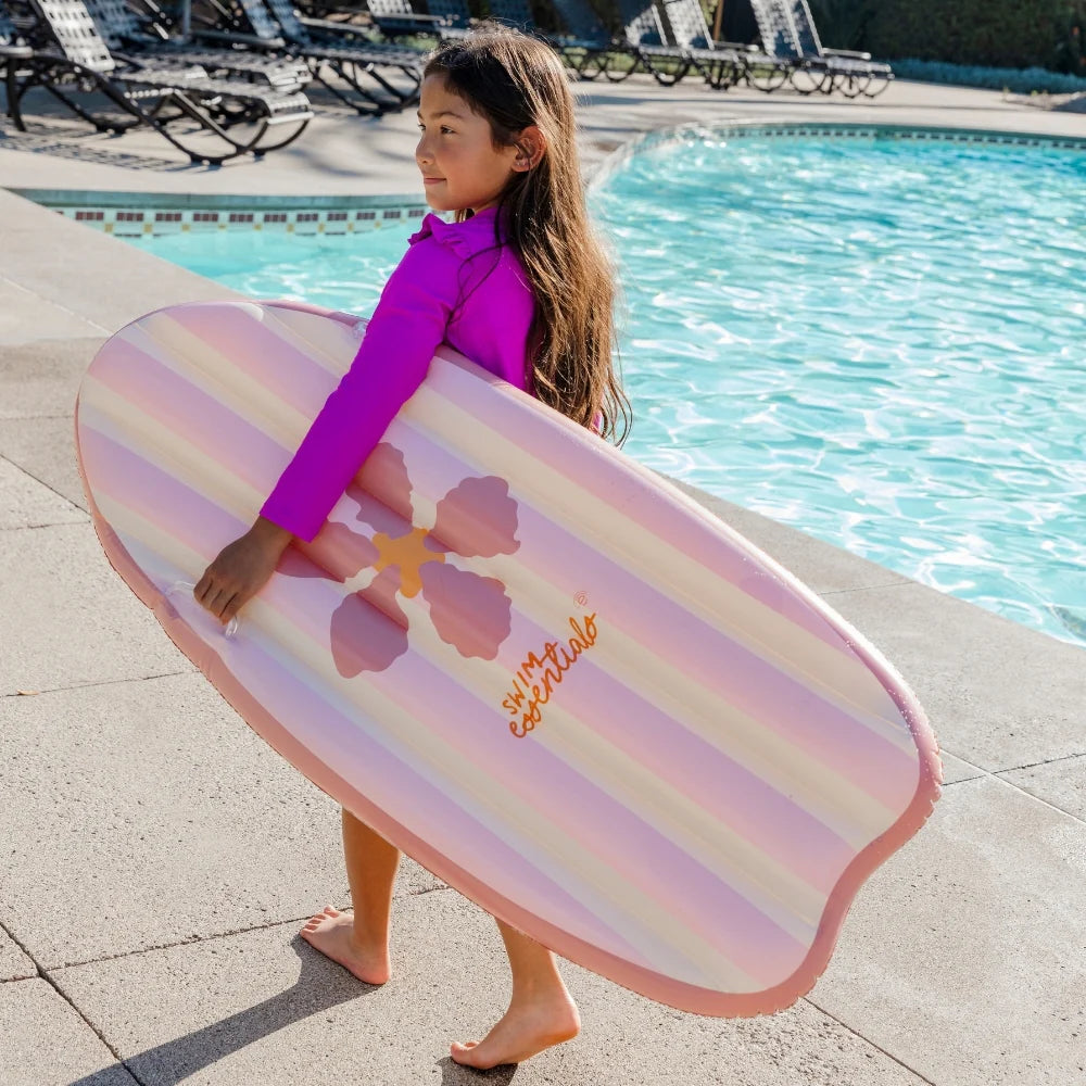 Surfboard Pink Flower Market – vista laterale sgonfio su sfondo bianco