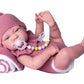 Lua - Bambola Reborn Neonata Rosa con Copertina