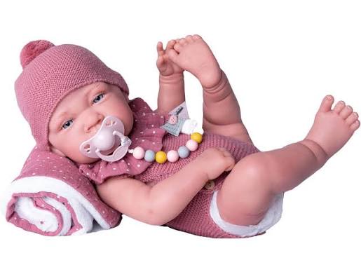 Lua - Bambola Reborn Neonata Rosa con Copertina