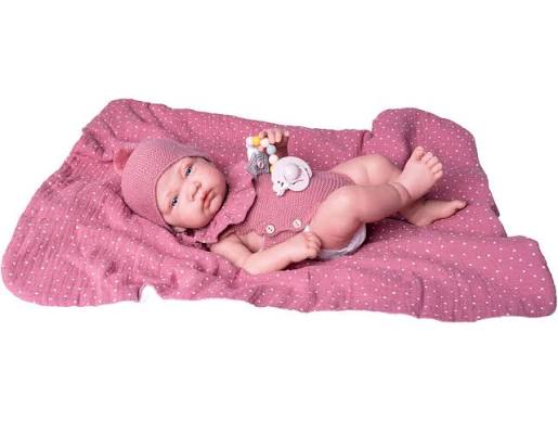 Lua - Bambola Reborn Neonata Rosa con Copertina