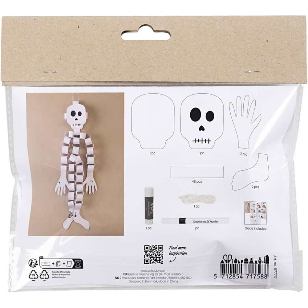 Kit fai da te - Decorazioni di carta - Scheletro