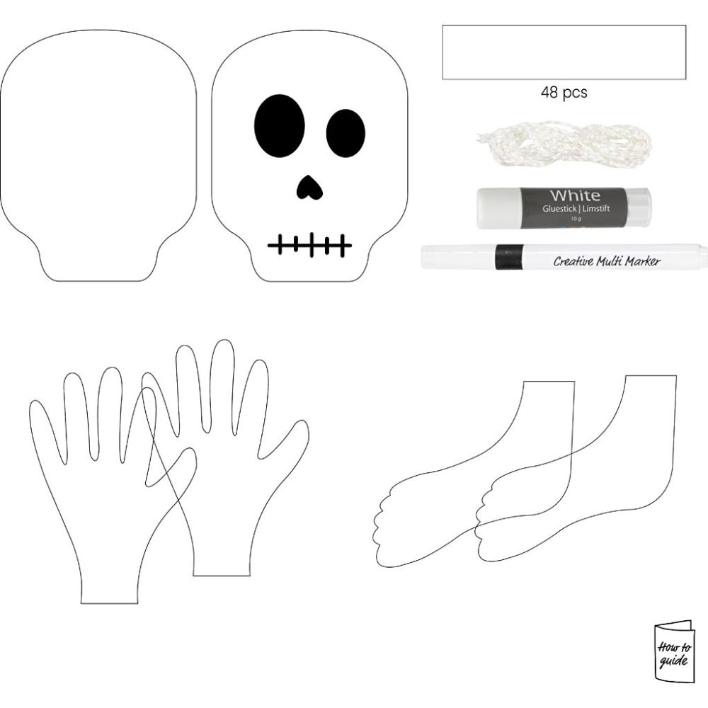 Kit fai da te - Decorazioni di carta - Scheletro