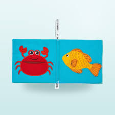 Pagine interne libro tattile sensoriale mare per neonati