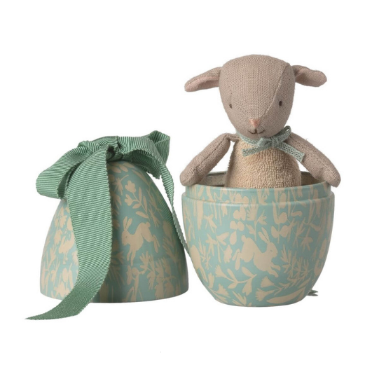 Uovo di Pasqua con agnellino micro - Menta