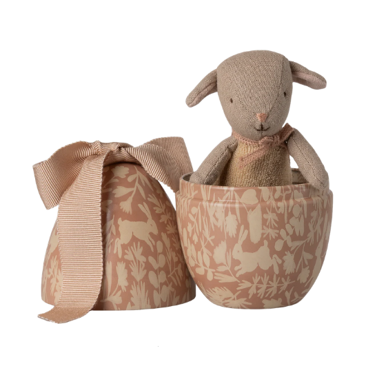 Uovo di Pasqua con agnellino micro - Rosa chiaro