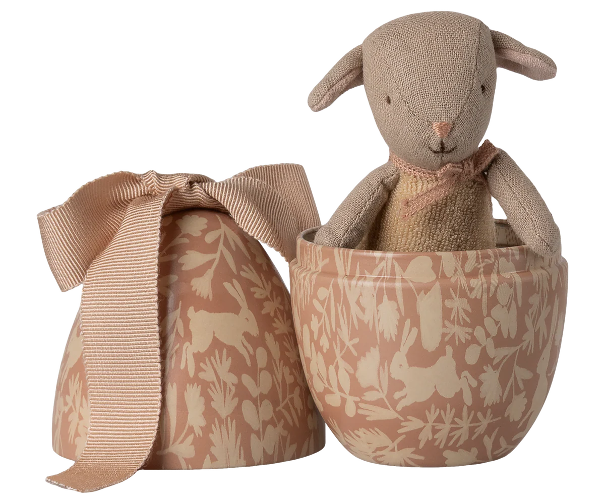 Uovo di Pasqua con agnellino micro - Rosa chiaro