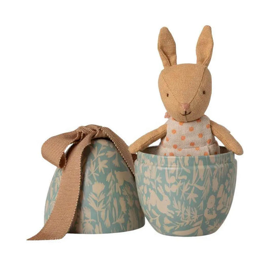 Uovo di Pasqua con coniglio micro - Blu chiaro