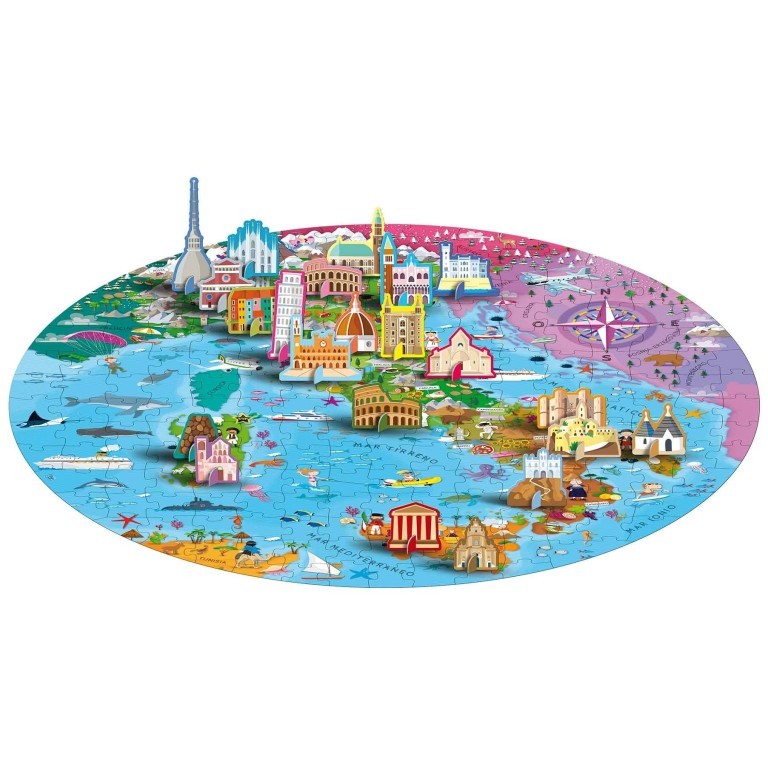 Viaggia, conosci, esplora. L’Italia - Puzzle con libro