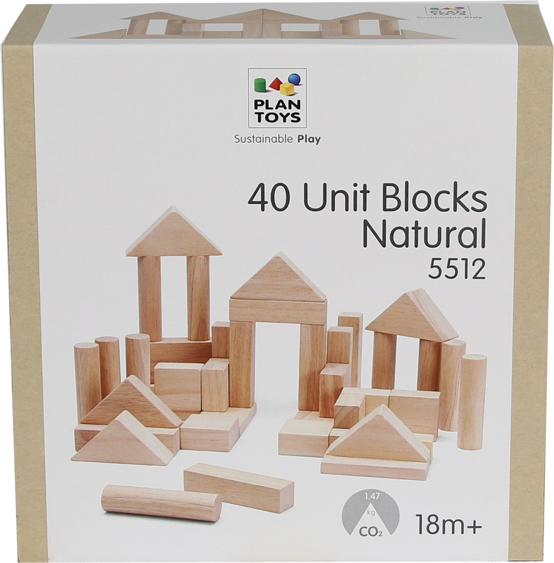 40 Blocchi in legno naturale Plan Toys
