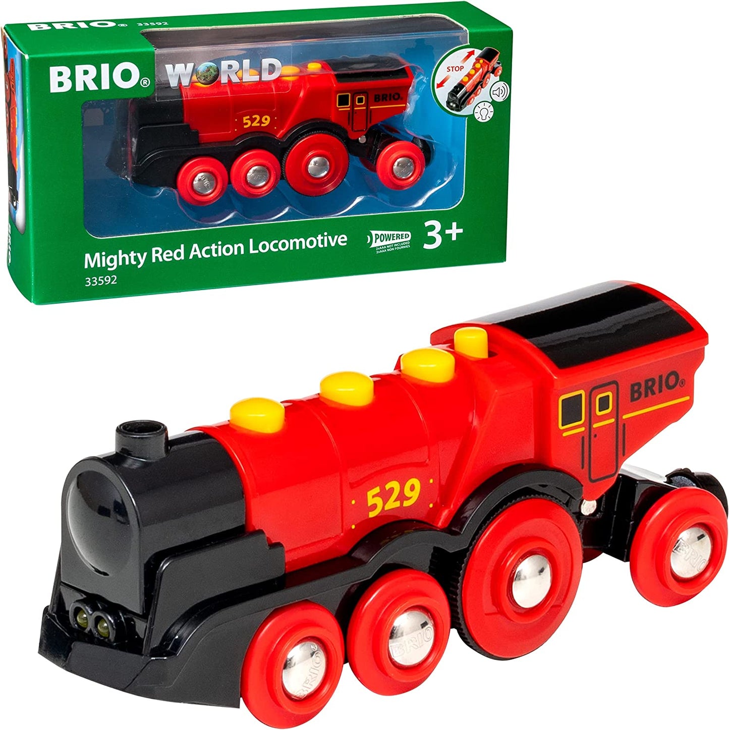 Grande locomotiva a batteria rossa Brio