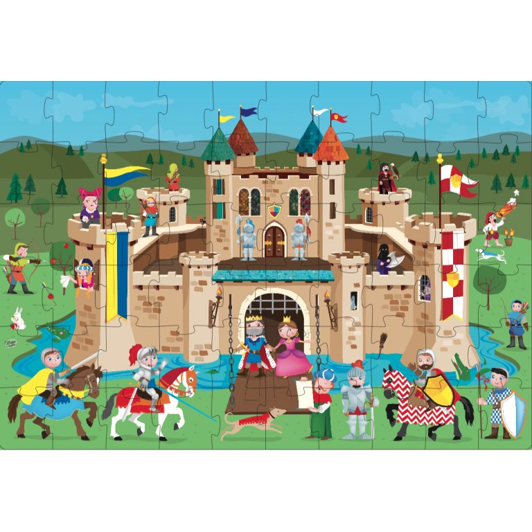 Puzzle Il castello dei cavalieri con libro Sassi Junior