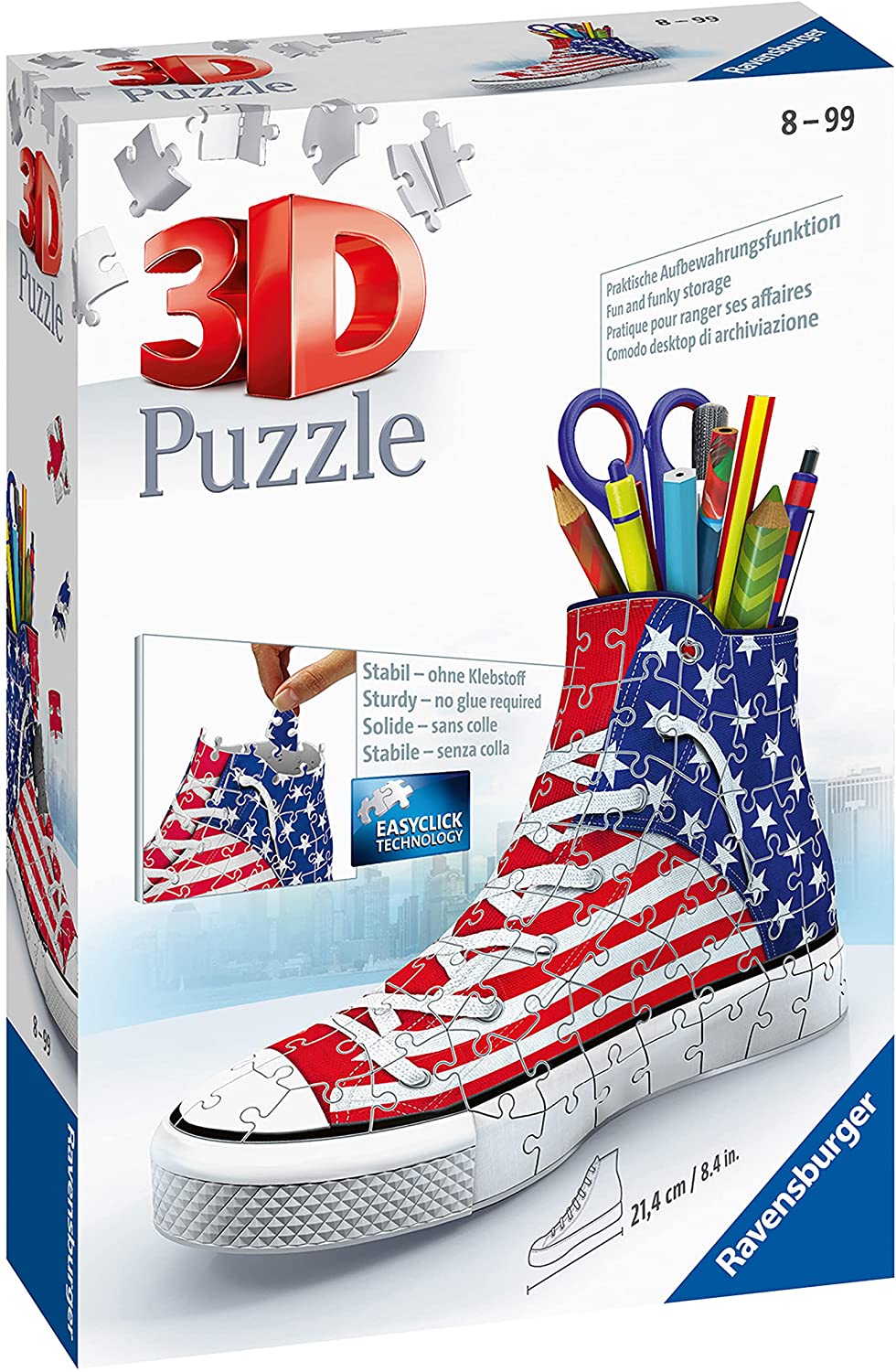Puzzle 3D Portamatite Converse bandiera americana